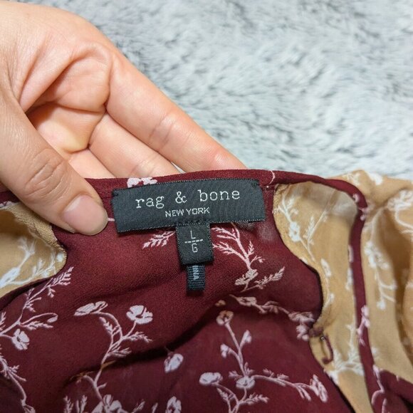 Rag and Bone Sam Patchwork Maxi Dress Red Blue White Floral Large - Picture 4 of 6